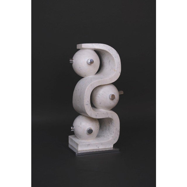 Hugo Verheyen, Incomprehension I Sculpture, 1980s, Carrara Marble and Chromed Metal For Sale - Image 10 of 10