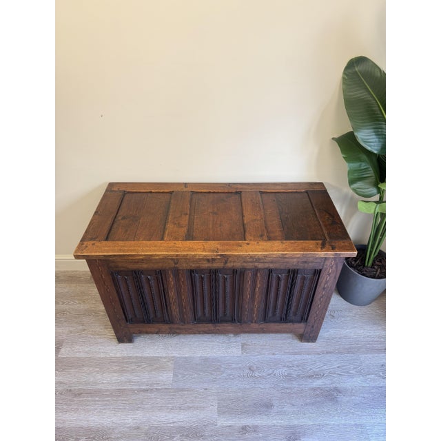 Antique Inlay Oak Blanket Chest, 1700s For Sale - Image 4 of 16