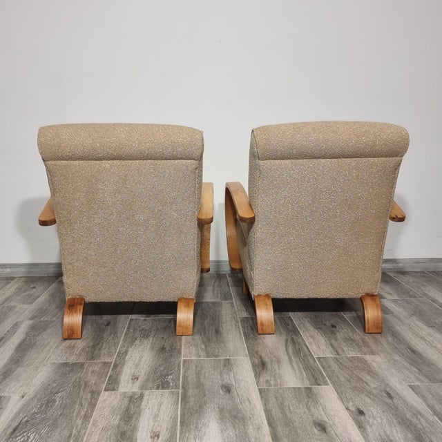 1950s Art Deco Lounge Chairs by Jindřich Halabala, 1950s, Set of 2 For Sale - Image 5 of 17