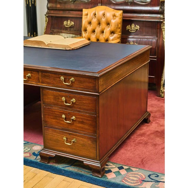 Large English Double-Sided Writing Desk For Sale - Image 11 of 16