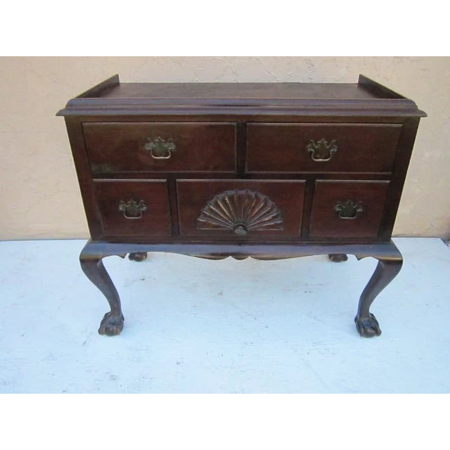 Wood 1960s Wood Credenza Buffet Server French Sideboard Bar Console Chippendale Ethan Allen For Sale - Image 7 of 9