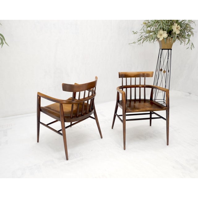 Pair of Paul McCobb Solid Birch Round Back Barrel Shape Arm Chairs For Sale - Image 12 of 17