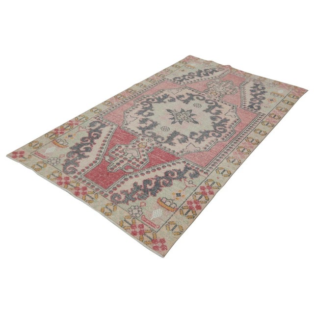 Mid-Century Modern Mid 20th Century Vintage Turkish Rug-4′3″ × 6′10″ For Sale - Image 3 of 7