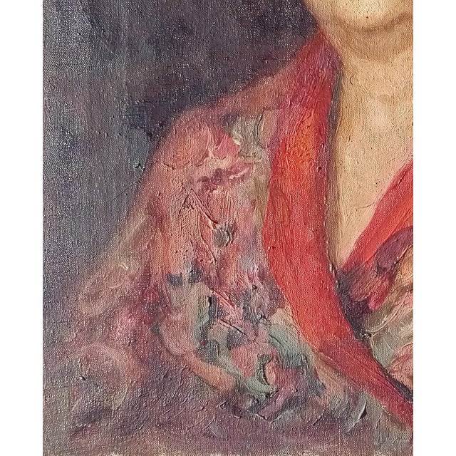 1970s Original Oil Painting: Soviet Woman Portrait, Ukrainian Artist 60-50 For Sale - Image 5 of 6