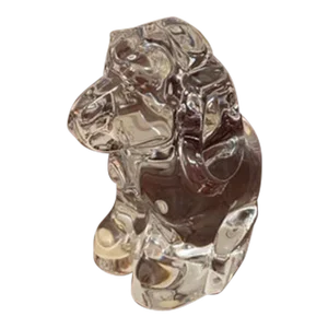 Late 20th Century Orrefors Sweden Crystal Dog Figurine