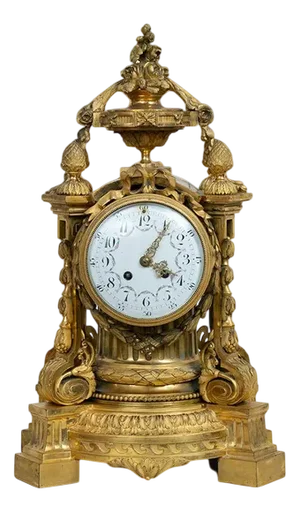 Antique Napoleon III French Gilt Bronze Clock, 19th Century