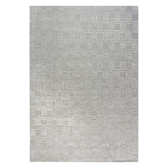 Modern Geo Henley Silk and Wool Rug by Doris Leslie Blau For Sale