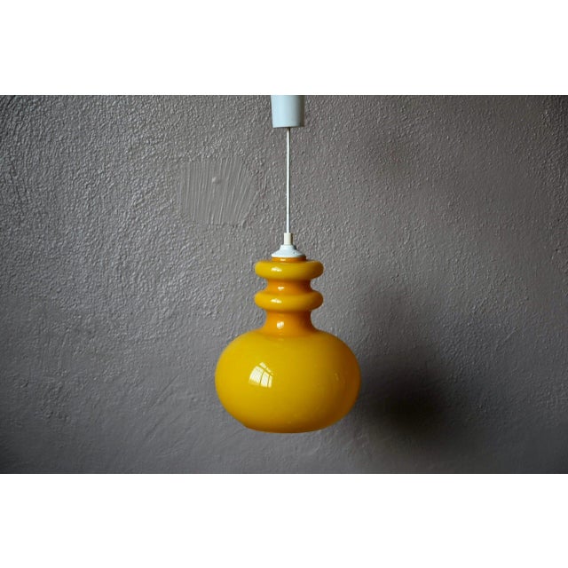 Yellow Scandinavian Yellow Glass Pendant Light For Sale - Image 8 of 9