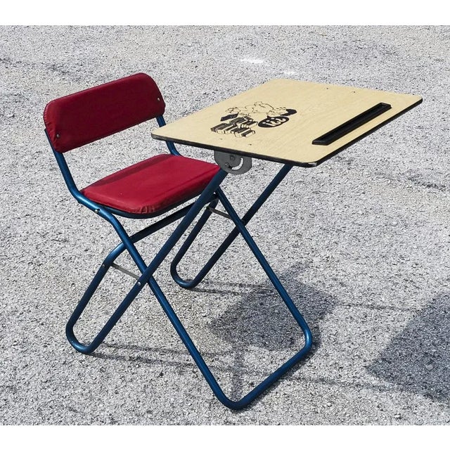Folding Childrens Desk and Study Chair, Italy, 1970s For Sale - Image 14 of 18