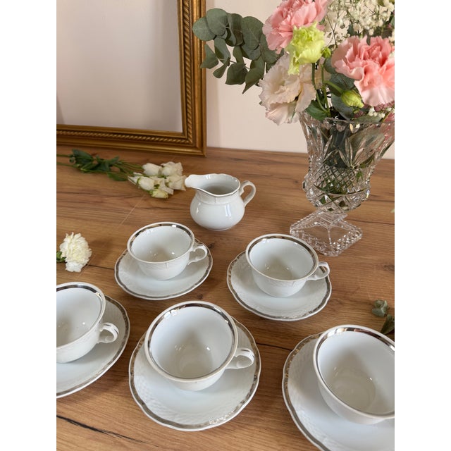 Ceramic Porcelain Service from Thun, Former Czechoslovakia, Set of 12 For Sale - Image 7 of 11