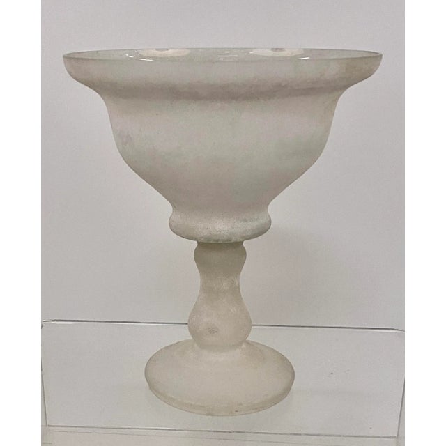 Murano Murano Scavo Glass Footed Center Bowl, Italy, 1980s For Sale - Image 4 of 13