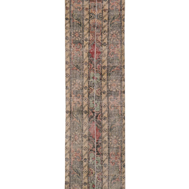 1960s Distressed Extra Long Turkish Runner Rug - Stair Rug 1'7'' X 23'4'' For Sale - Image 4 of 12