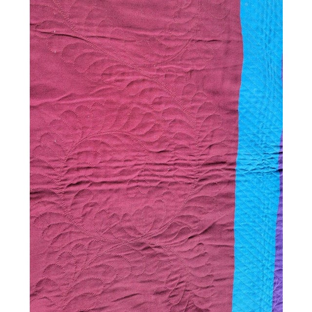 19th C Rare Center Square Amish Lancaster, Pennsylvania Quilt For Sale In Los Angeles - Image 6 of 9