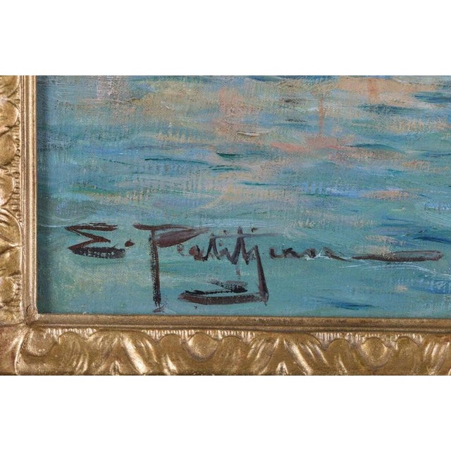 Edmond Marie Petitjean, French Impressionist Harbour Scene, Oil on Canvas, Framed For Sale - Image 6 of 8