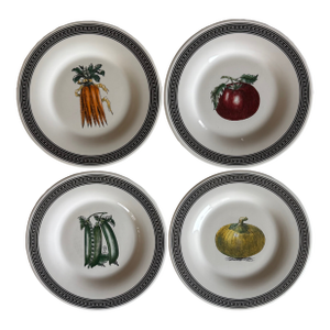 Late 20th Century Set of 4 Pfaltzgraff "Farmers Market" Small Plates