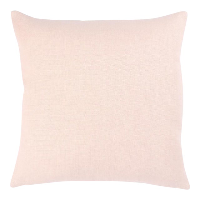 Schumacher Piet Performance Linen 22" Pillow In Rose Quartz For Sale