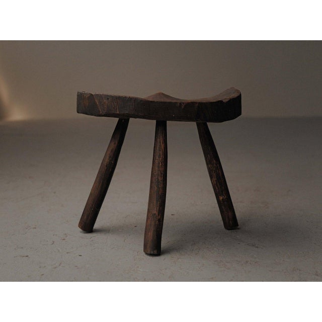 Primitive Milking Stool in Wood, France, 1900 For Sale - Image 9 of 14