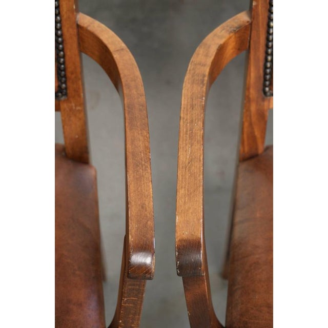 Sheepskin Dining Chairs in Warm Cognac Color, Set of 2 For Sale - Image 7 of 15