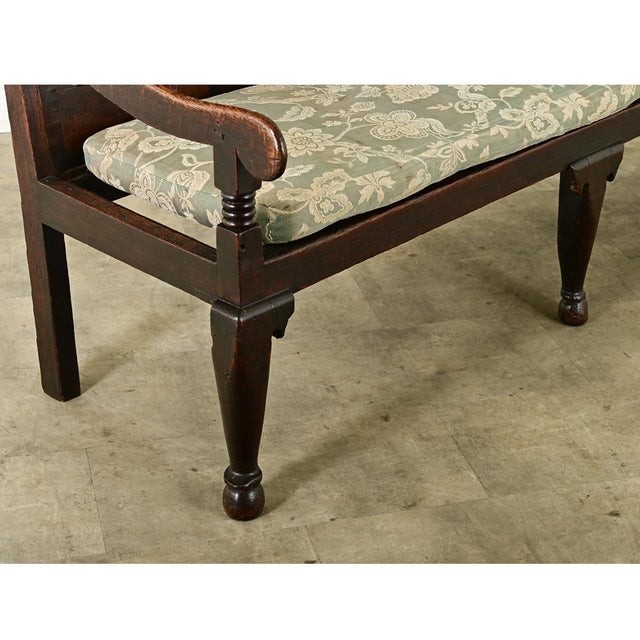 English 18th Century Carved Oak Hall Bench For Sale - Image 10 of 12