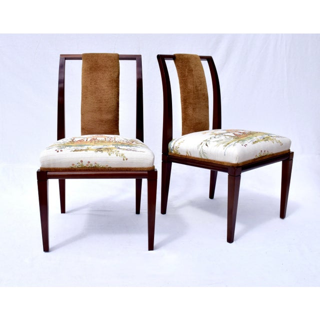 Wood Set of 6 Mahogany Dining Chairs by Tommi Parzinger, 1950s For Sale - Image 7 of 12