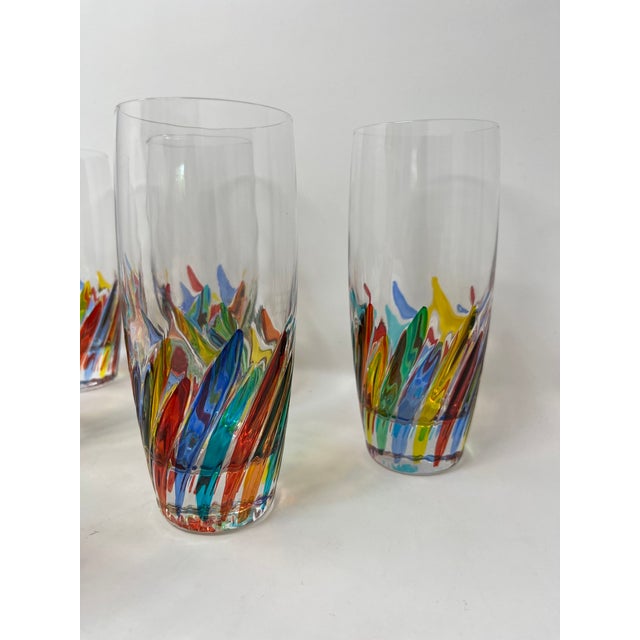 Contemporary Set of 6 Venetian Water Glasses For Sale - Image 3 of 6