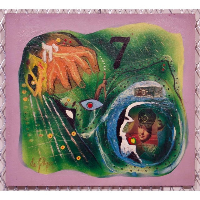 Genesis, Late 20th-Century, Abstract Mixed Media on Wood by George De Goya, 1975 For Sale - Image 3 of 8