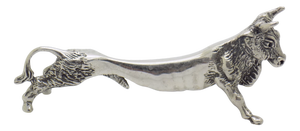Vintage Italian Handmade Sterling Silver 925 Bull Shaped Spoon Rest, 1970s