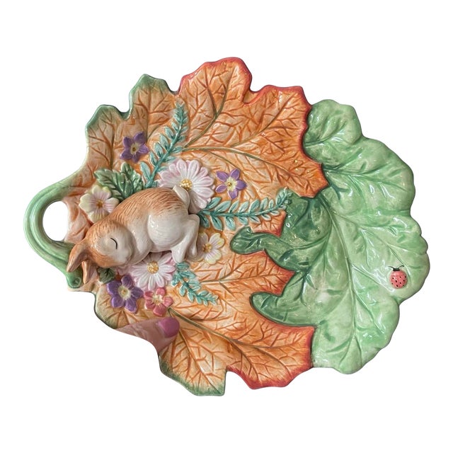 Fitz and Floyd Easter Bunny Rabbit Trinket Dish For Sale