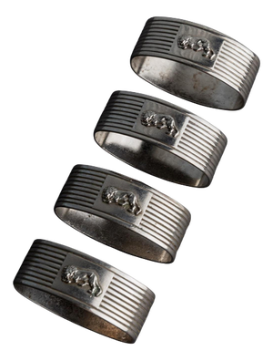 Vintage Silver-Plated Napkin Rings, 1960s, Set of 4