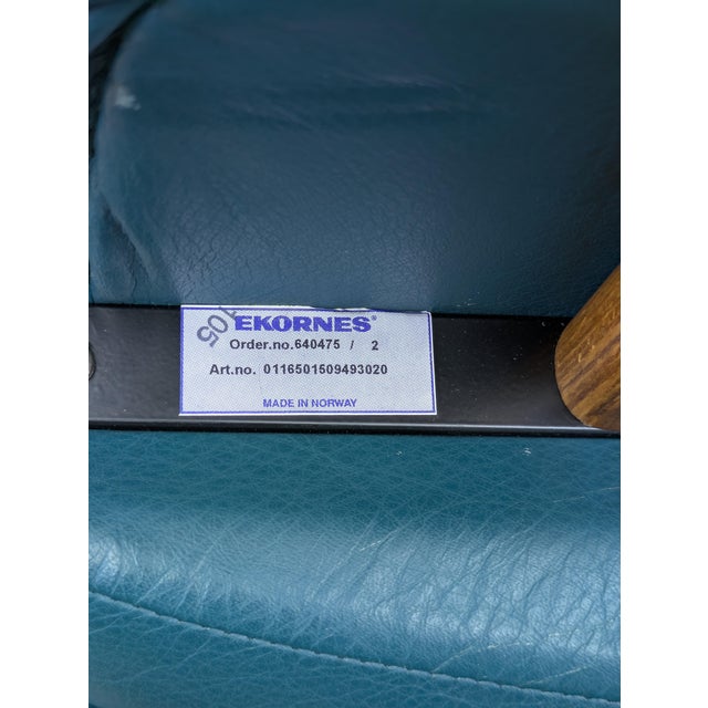 Wood Stressless Leather Armchairs by Ekornes, Norway, 1980, Set of 2 For Sale - Image 7 of 14
