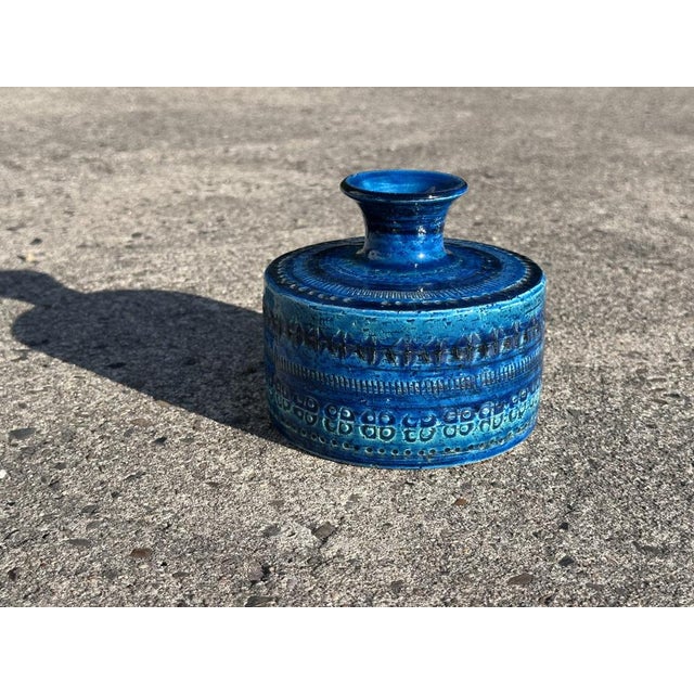 Rimini Blu Ceramic Vase from Bitossi, Italy, 1960s For Sale - Image 10 of 16