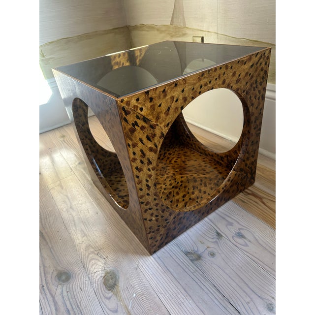 Lane Furniture Vintage Lane Side Table Painted in Faux Tortoise For Sale - Image 4 of 7