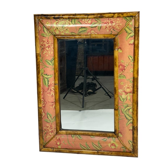 Mid 20th Century Hollywood Regency Faux Bamboo Console / Vanity With Matching Mirror, 2 Pieces For Sale - Image 9 of 12