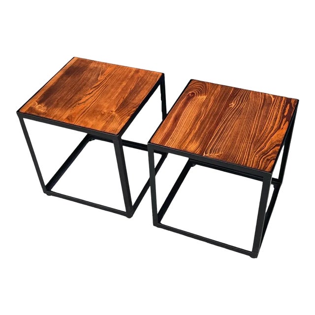 Vintage in Style of Domino Side Tables by Jorge Zalszupin Rosewood Cube Side Tables - a Pair For Sale