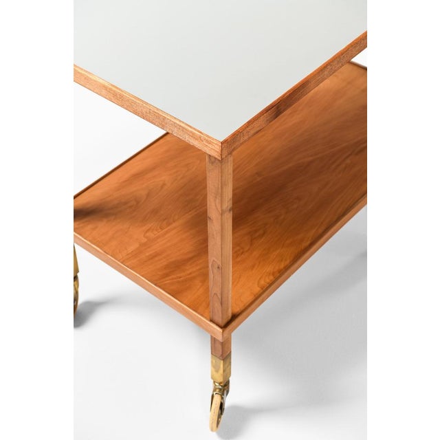 Trolley in Brass and Mahogany from Josef Frank, 1950s For Sale - Image 3 of 6