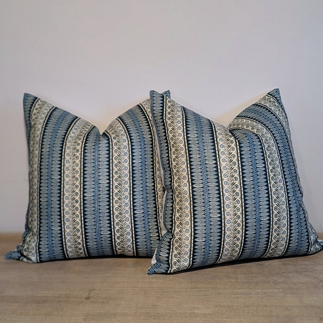 Traditional Jasper Eastlake Forest & Blue 22" Pillows For Sale - Image 3 of 6