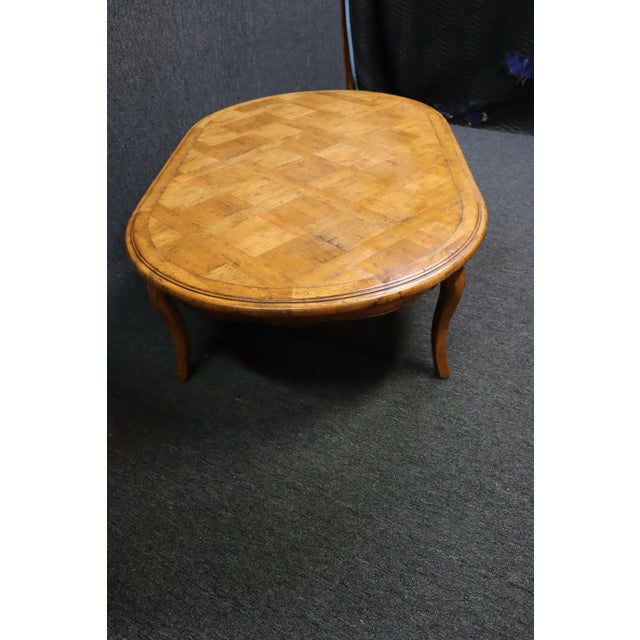 Brown Country French Style Parquetry Coffee Table For Sale - Image 8 of 8