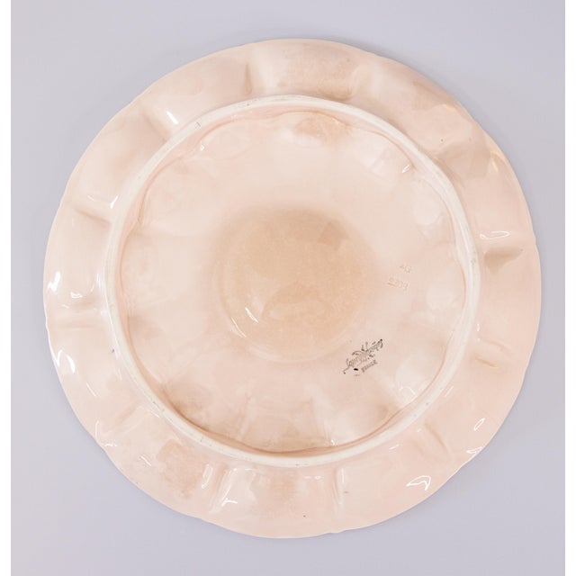 Paint Large Antique French Sarreguemines Majolica Oyster Platter, Circa 1920 For Sale - Image 7 of 9