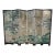 Vintage Silver Chinese Asian Six Panel Screen ~ Room Divider W Heron Birds For Sale