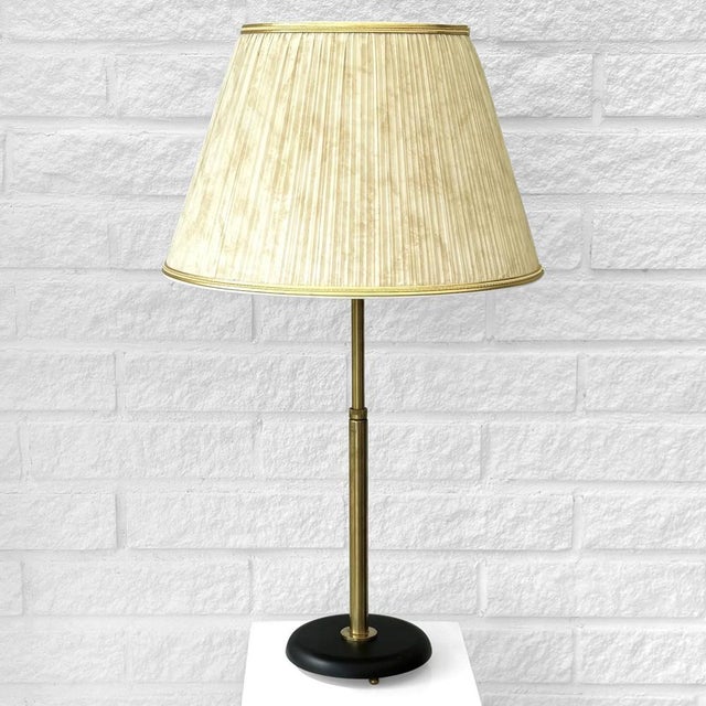 Model 15505 Table Lamp in Brass and Veluria Glass by Harald Notini for Böhlmarks, Sweden, 1940s For Sale - Image 14 of 14