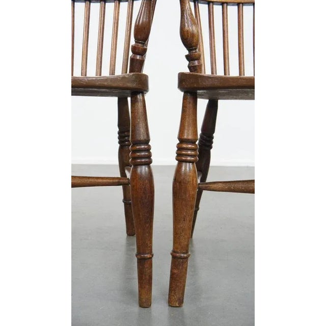 English Windsor Stickback Chairs in Elm, Set of 2 For Sale - Image 12 of 16