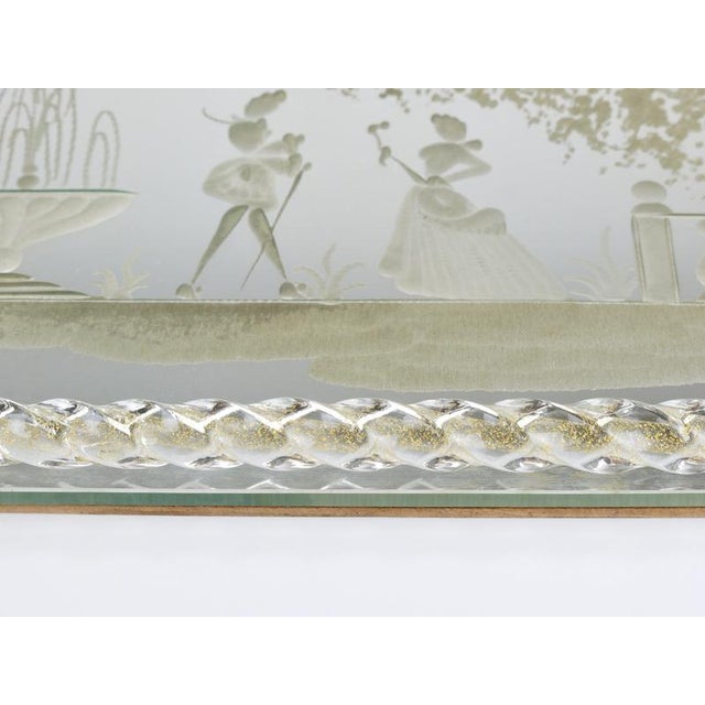 Gold Swirl Murano Glass Mirror Serving Tray from Ercole Barovier, Venice, 1940s For Sale - Image 8 of 16