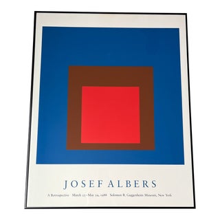 1980s Guggenheim Museum Josef Albers Exhibition Poster, Framed For Sale