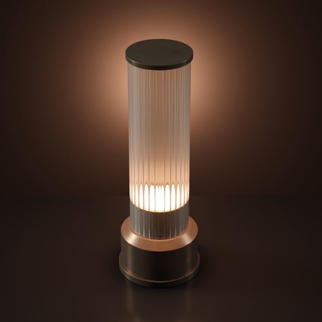 CANDLESTICK Rechargeable Cordless LED Table Lamp, 3-Levels Brightness Touch Sensor Control, Brushed Brass For Sale - Image 9 of 14