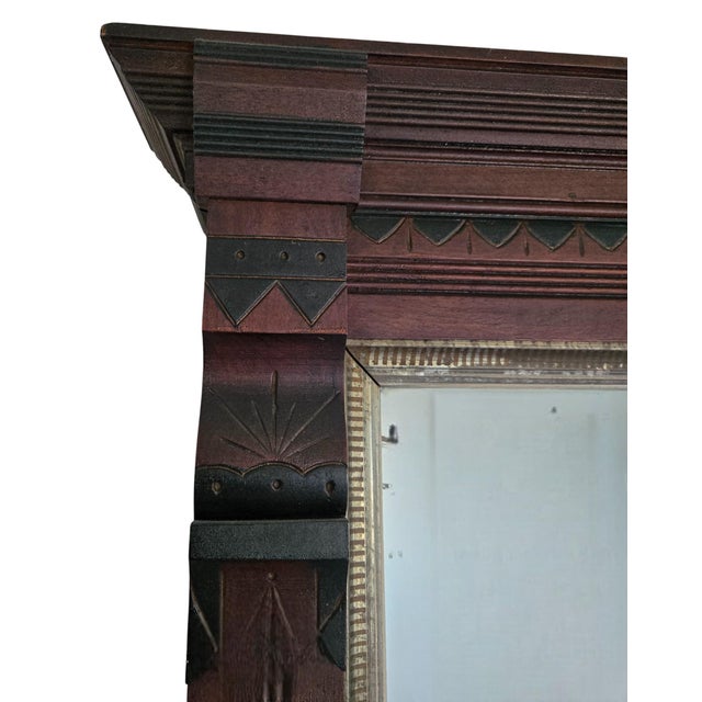 Antique Eastlake Carved Walnut Pier Mirror & Table - Set For Sale - Image 14 of 16