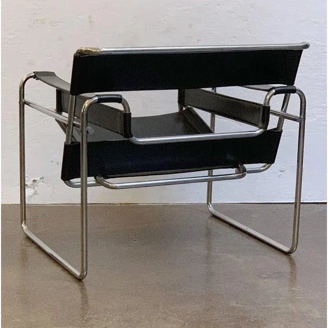 Modernist Leather Chair With Chrome Frame For Sale - Image 11 of 13