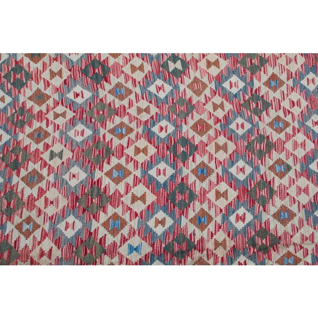 Late 19th Century Late 19th Century Antique Vegetable Dyed Handwoven Kilim Wool Rug - 9′8″ × 16′7″ For Sale - Image 5 of 6