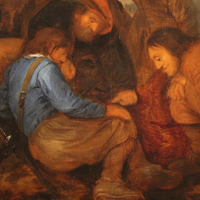 Unknown, Crucifixion with Soldiers, 1650, Oil on Panel, Framed For Sale - Image 11 of 16