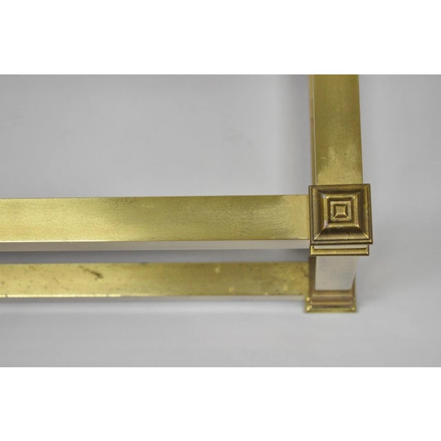 Mid 20th Century Vintage Mastercraft Hollywood Regency Square Brass Coffee Table Base Only For Sale - Image 5 of 16
