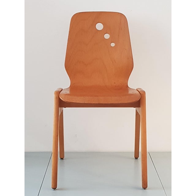 Set of Stacking Chairs in Beech, 1960s For Sale - Image 17 of 17